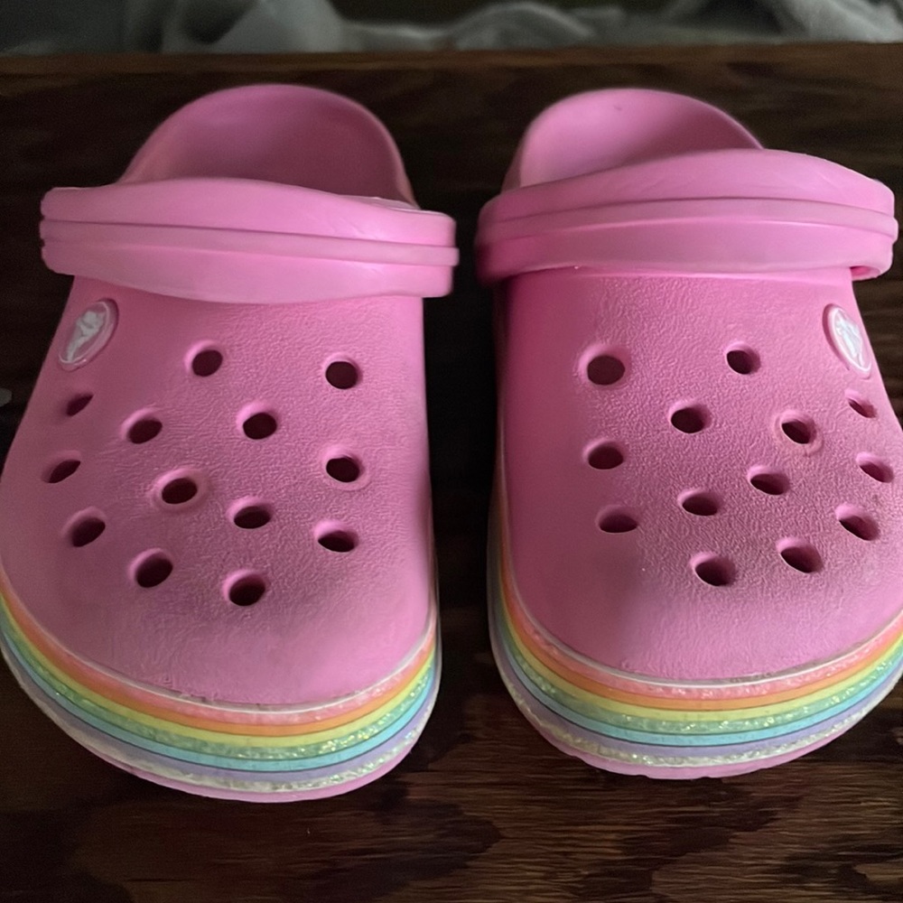 Pink color band crocs